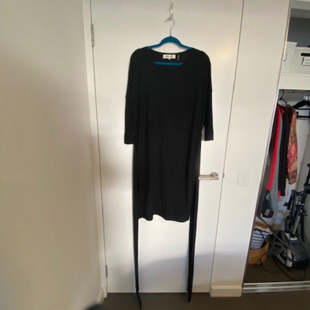 AS NEW DIANE VON FURSTENBERG BLACK 100% MERINO WOOL DRESS - SIZE MEDIUM - Picture 8 of 9